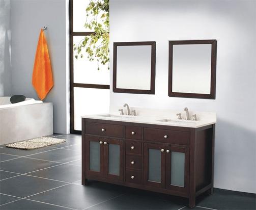 included W x H34 1/2 x D21 / free standing / all wood vanity in mahogany / double spots