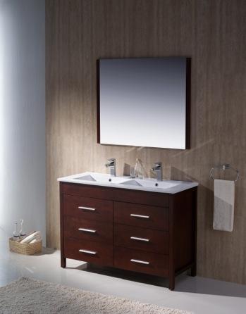 vanity in walnut YSABEL-36-WAL-C $1,597 Matching mirror included W x H32 1/2 x D18 /
