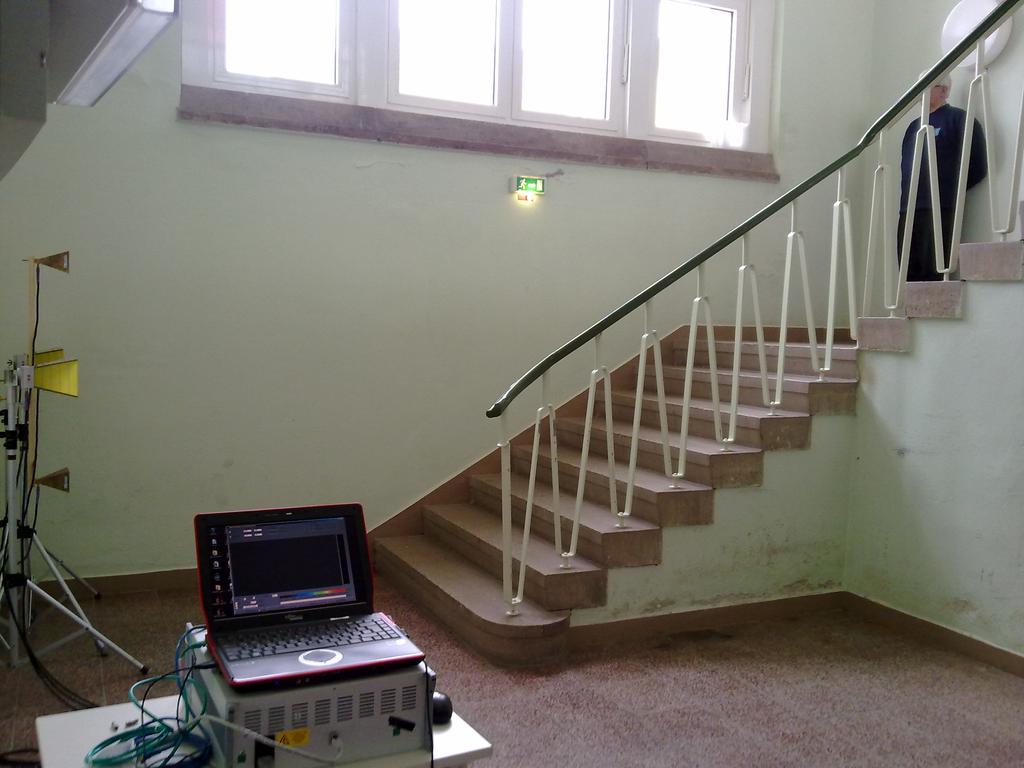 Simple Method of Ucooperative Human Beings Localisation in D Space by UWB Radar Technology building, shown in Fig.. The radar was placed in the.7m distance from the base of the staircase.
