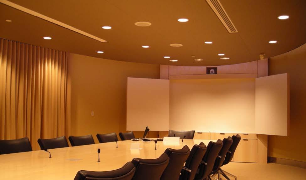 Elliptical Board Room, Broad Institute, Cambridge, MA The term board room implies a high level of acoustic qualitity where speech can be understood effortlessly.