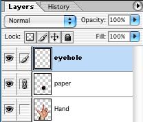 Rename the layers so that the hand layer is named hand and the paper layer is named paper.