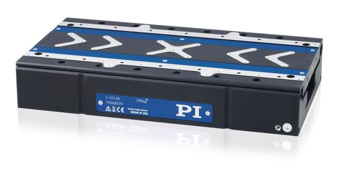 PIMag Precision Linear Stage High Velocity and Precision due to Magnetic Direct Drive V-551 Travel ranges to 230 mm Velocity up to 0.