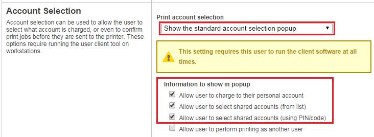 4. Click OK to save. 5.2 Test scenarios Three common test scenarios are included: standard copying, copying with account selection, and print release. 5.2.1 Scenario 1: Standard copying Standard copying involves monitoring/charging printing to a user s personal account.