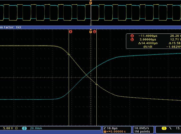 There are three ways to determine the correct values with the MSO/DPO Series: Measure the voltage drop across the switching device during conduction.