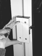 Use (2) Binding Posts and (2) 3/4" machine screws, again placing the screws inside your house. Now close your door and flip the lever to see if everything aligns properly.