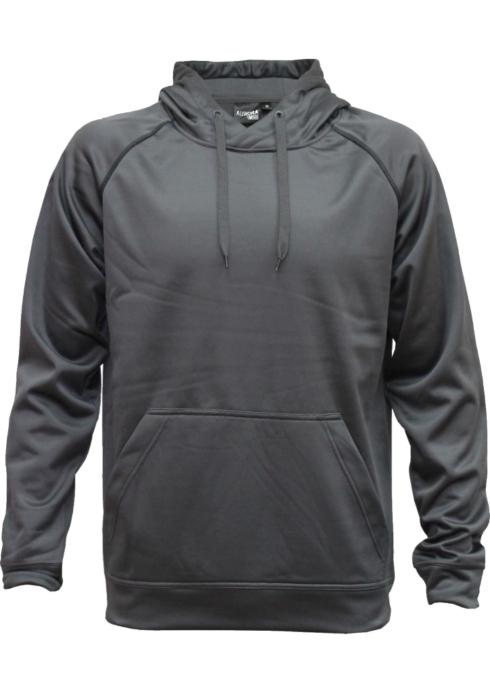 12 Perf mance HOODIES 270gsm polyester performance fabric Quick drying and breathable Moisture wicking technology Brushed inside for comfort Grey hood lining, drawcord and stitching detail Cord
