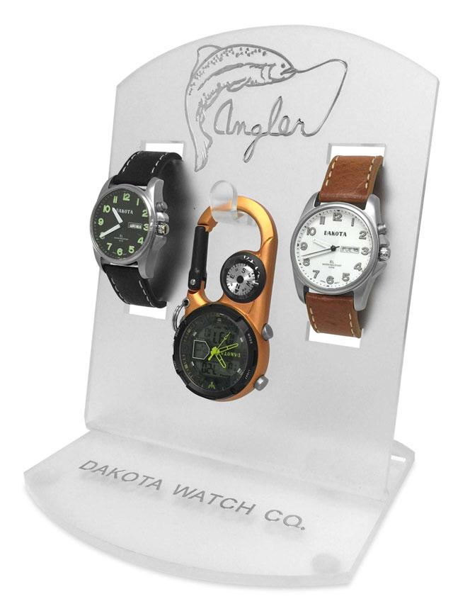 angler display Acrylic Construction Holds one Hanging Watch and two Wristwatches 6.