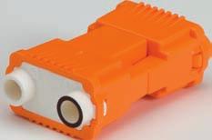 fixtures 3/8 strip length indicator Wire Connectors Both models fit through 1/2 knockout Disconnects safely, touch-safe per UL 2459 Color-coded ends: White = Ballast Side Orange = Line Side Black
