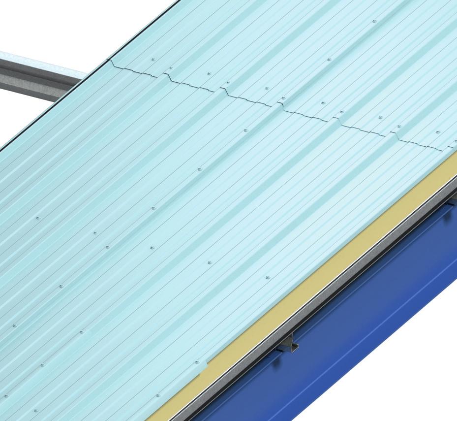 Trapezoidal Roof KS1000 RW Note: Ensure steelwork is suitable for panels and is within tolerance. Ensure lower panel is bearing on to purlin by a minimum of 30mm.