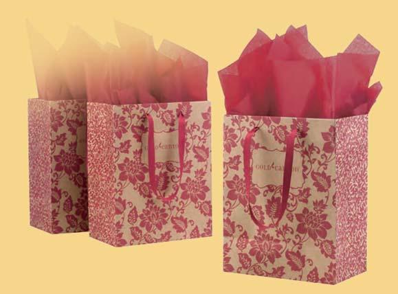 $19.99 IT S A WRAP GIFT BAGS 3 Decorative gift bags with ribbon handles 8 1/4 L X 4 3/4 W X 10 1/2 H 9 Pieces of red tissue paper