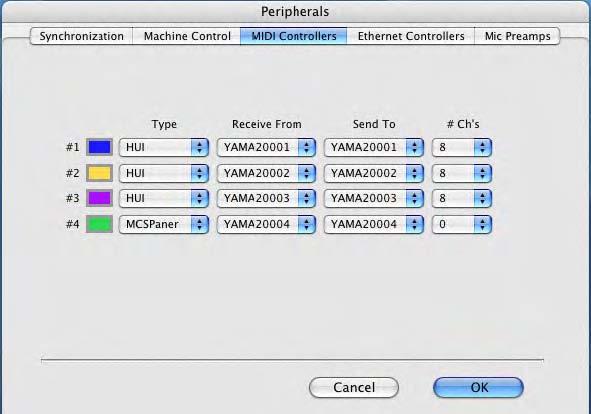 25. Now when selecting the Remote 1 Layer on the DM2000 you should see the Pro Tools track names appear above each fader.
