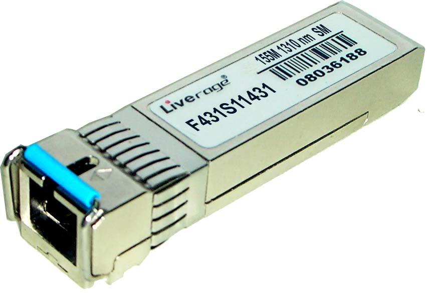 Product Overview The F431S11431 of Small Form Factor Pluggable (SFP) transceiver module is specifically designed for high performance integrated single data link over single mode optical fiber.