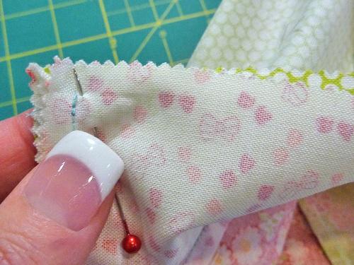 Stitch this next side, starting and stopping your seam ¼