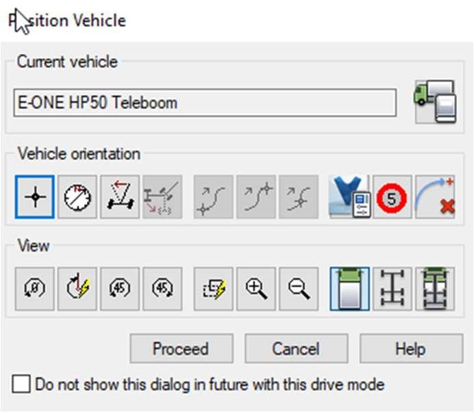 Then, confirm the settings in the Vehicle Diagram dialog. Select whether or not to make this vehicle the default vehicle to use for this and all future swept paths in this drawing only.