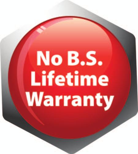 Warranty AutoSPLITTER nut splitters are backed by our No B.S. Lifetime Warranty. It s as simple as the name implies: any product covered by our No B.S. Lifetime Guarantee is covered for life. Period.