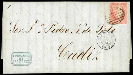 The Second Earliest Recorded Cover from Swatow Most Unusually Privately Carried to Europe and Franked with Spanish Stamp 4832 Swatow 4832 1858 entire letter datelined Suatou Febrero 15 de 1858 to