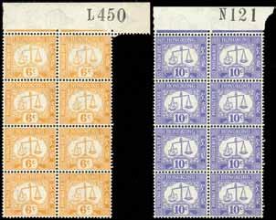 4344 1923 watermark upright multiple crown script CA 1c. to 10c. set of five overprinted Specimen, fine to very fine mint. S.G. D1s-5s cat. 425.
