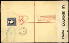 and K.E.VII stationery cards and Q.V. stationery envelopes, but also including 1895 4c. surcharged in red on 3c. card used 17.2.
