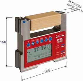 Measuring range Calibration CLINO 2000 TECHNICAL SPECIFICATIONS Built-in software and calibration aids ±45 ±10 ±30 ±60 STANDARD Correction of gain by simple