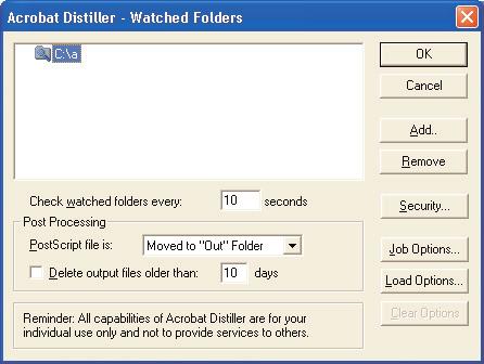 Watched Folders Til að einfalda gerð PDF-skráa með Distiller er hægt að nýta sér svokallaðar virkar möppur (Watched Folders) sem Distiller-forritið býður upp á.