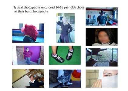 Figure 3,4,5 is a selection of representative images by age group, selected by the same research participants as being their best photographs.