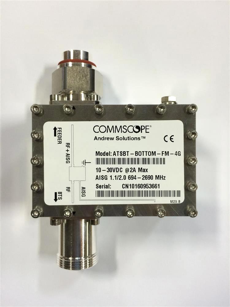 Electrical Specifications EU Certification Bottom Smart Bias Tee Injects AISG power and control signals onto a coaxial cable line Reduces cable and site lease costs by eliminating the need for AISG