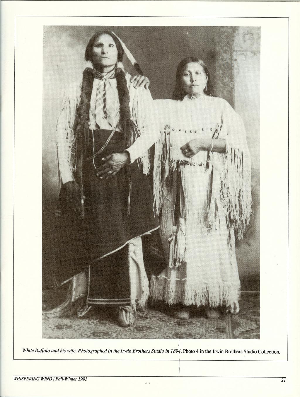 , White Buffalo and his wife. Photographed in the Irwin Brothers Studio in 189t.