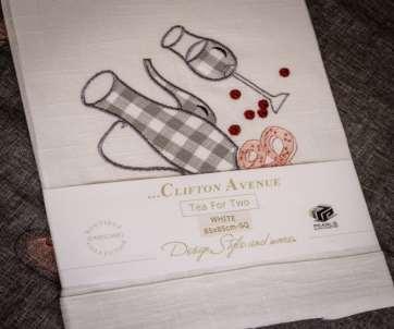 -TEA FOR TWO POLY LINEN CLOTHS WITH BORDER EMB.