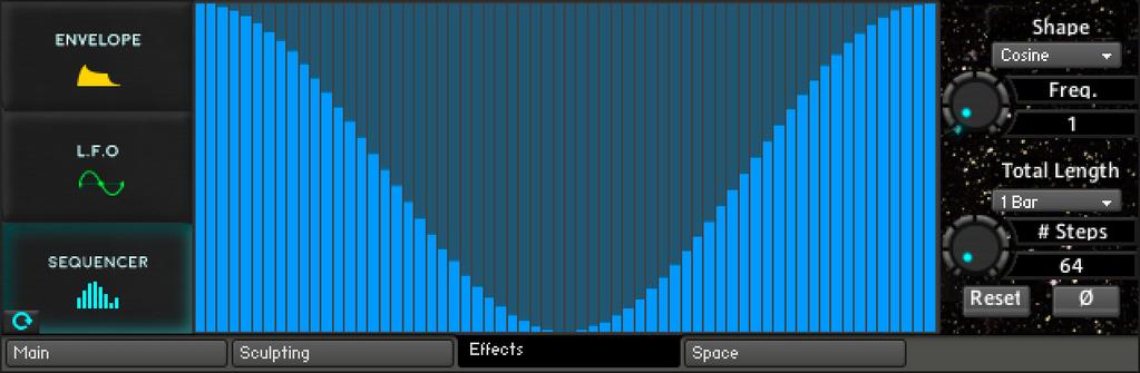 Tab 3: Modulation Section Step Sequencer The step sequencer is the modulation type you want to use when you want your