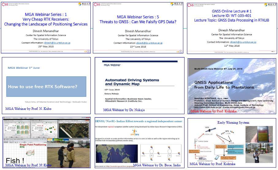 MGA GNSS Webinar Past Webinar Reference: