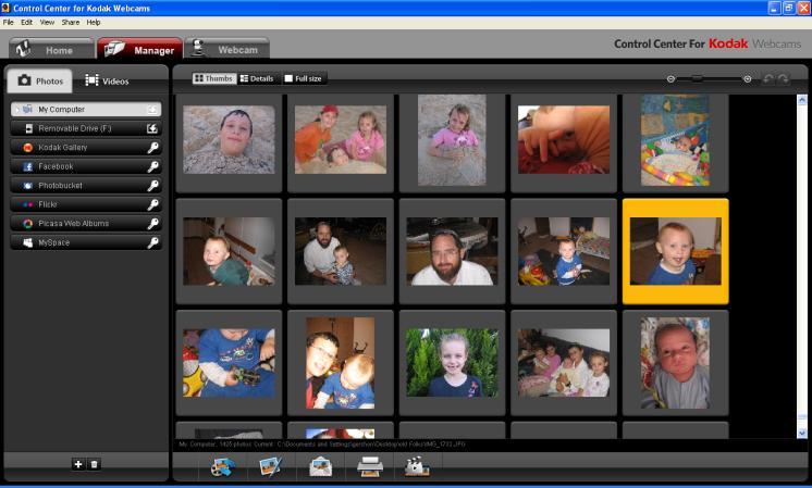 1. PHOTOS By selecting the Photos tab you will be able to organize the photos on your computer into albums.