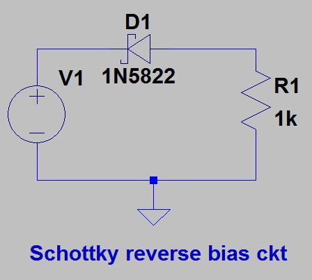 CIRCUIT DIAGRAM: PROCEDURE: Part A : 1) Connect the Schottky diode in the forward bias mode as per the given circuit. 2) Connect a current limiting resistor in series with the diode.