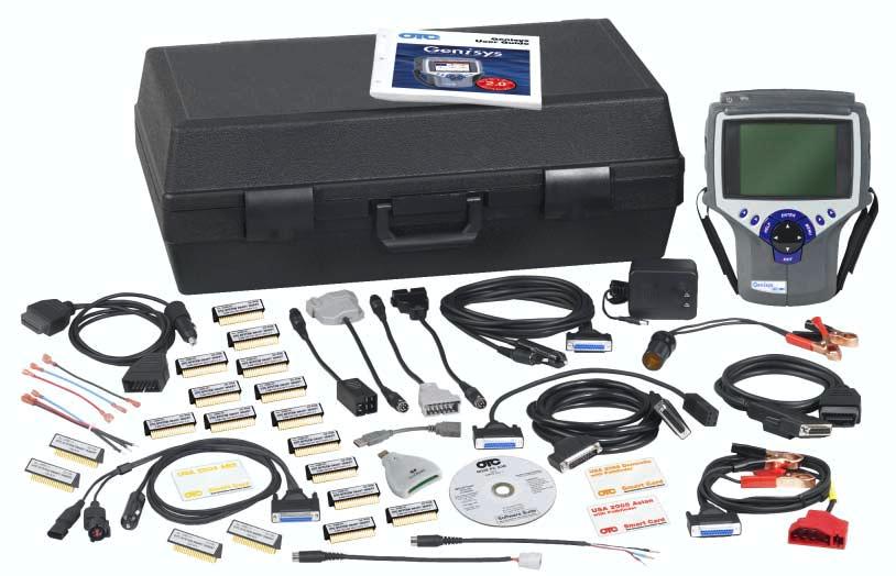 Asian and USA 2004 ABS/Air Bag software, manuals, adapters, and domestic vehicle cables for GM, Ford, Chrysler, Jeep, Saturn, and OBD II enhanced with carrying case.