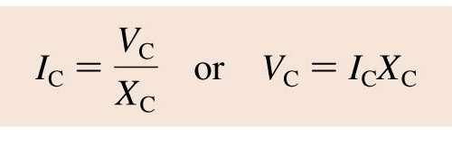 Capacitive Reactance The peak current to and from a capacitor is I C CV C.