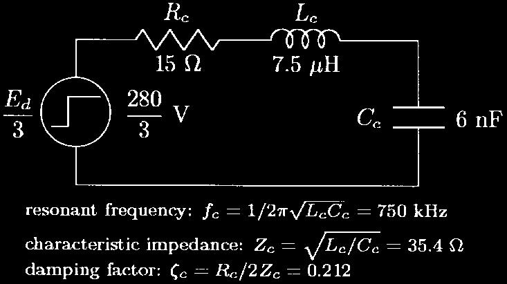 The ratios of voltage, characteristic impedance, and resonant frequency can be calculated as 1/3, 4/9, and 1/2, respectively.