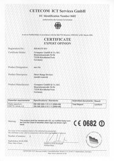 Approval certificate Conformity declaration Approval certificate Conformity certificate EU conformity declaration Konformitätserklärung gemäß dem Gesetz über Funkanlagen und