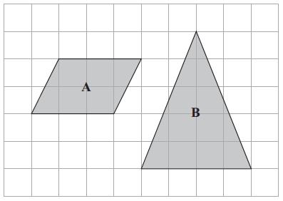 10. Here are a quadrilateral and a triangle drawn on a centimetre grid. (a) Write down the special name for quadrilateral A.