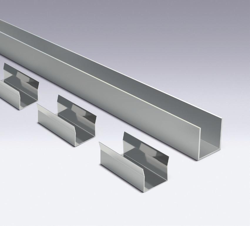 Installazione di Ondaled con estruso in alluminio (opzionale) L estruso consente l installazione esclusivamente in linea retta.