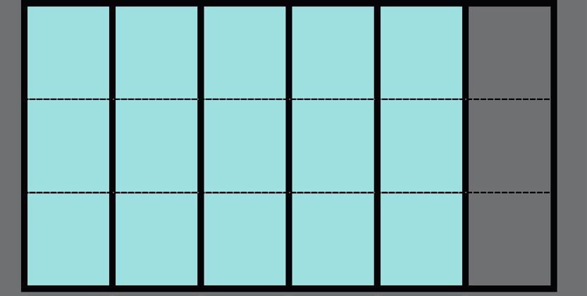4. 5 1 3 group of group of 22 group of I can shade 5 out of columns to represent 5. To find how many groups of 1 are in that 3 amount, I can divide each column into 3 rows.