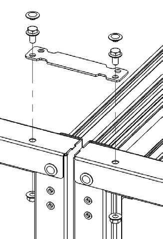 Use the supplied hardware and a 13mm Socket wrench to attach the baying bracket (included in the hardware kit) to the first cabinet.