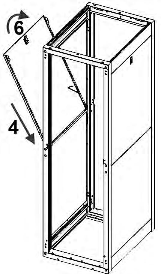 4. Align the top side panel on the bottom side panel and slip the side panel into the side of the frame. 5. Connect the ground wire. 6.