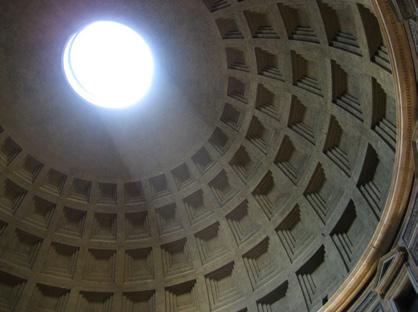 Balance in Architecture The dome of the Pantheon in Rome, Italy, is a good example of radial balance in architecture. Because the dome is constructed of concrete, its structure is extremely heavy.