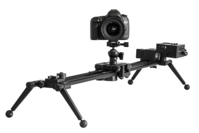 Slider A slider, sometimes referred to as a dolly, is a track that contains a carriage, to mount the camera, driven by a motor and control system which is used to create a motion time-lapse.