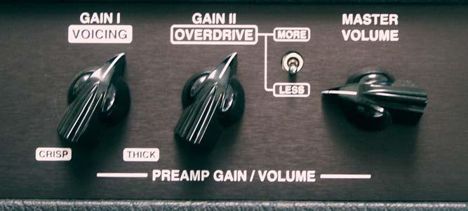 IT ALL STARTS HERE The Input Sensitivity of an amplifier, commonly referred to as GAIN, determines how much overdrive and sustain your guitar will produce.