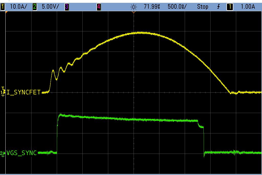 Component selection & losses: SR MOSFET Using CSD19501KCS, UCC24612 ISR rms = Iout π 4 = 16.4 A 2 Pcond SR = ISRV rms Rds on = 1.4W Pdiode SR = Fsw ISR turnoff Vf Tdiode = 0.