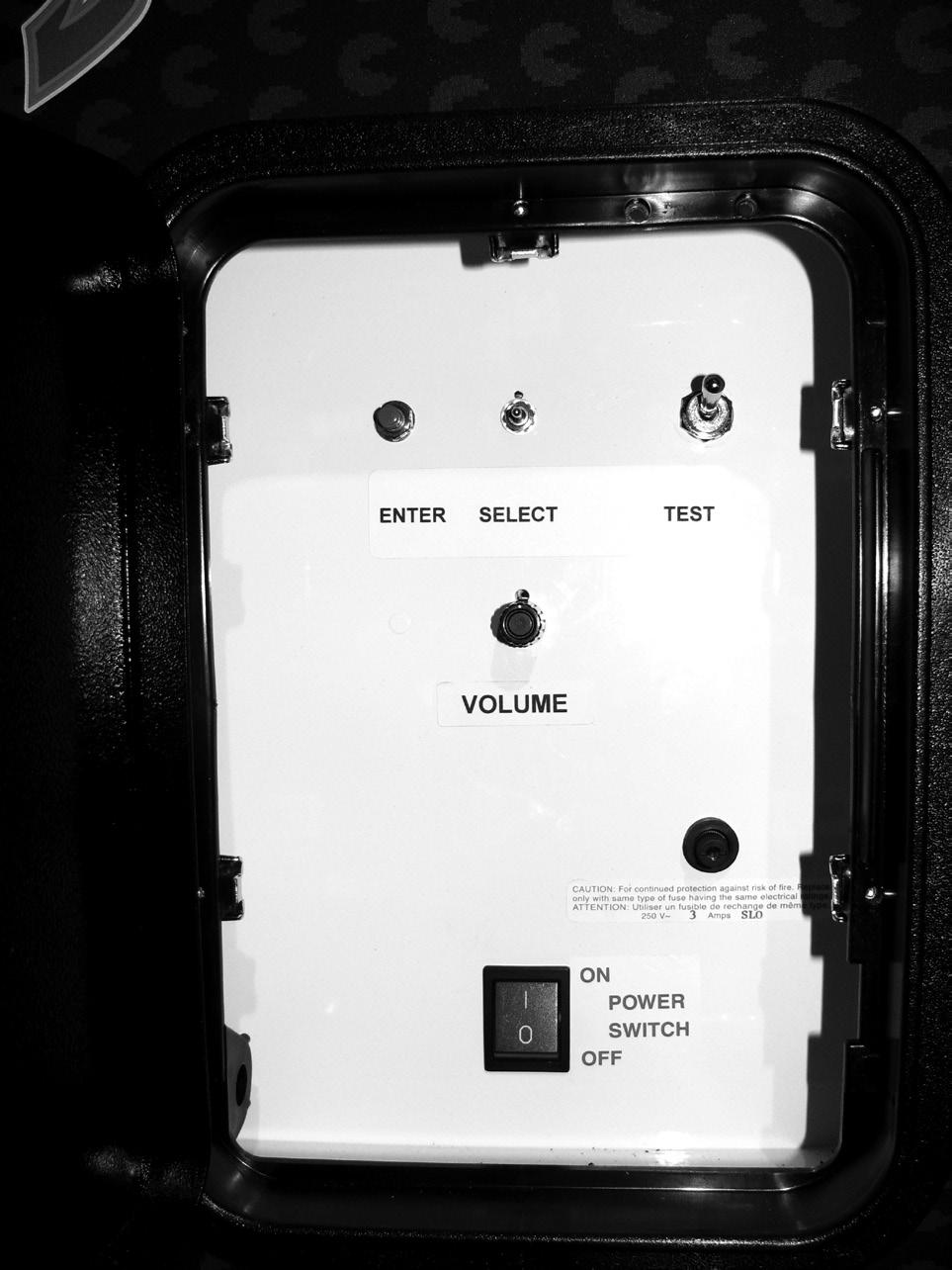 Operator s Manual 4.0 TEST MODE Located behind the front door, are access controls to the test mode.