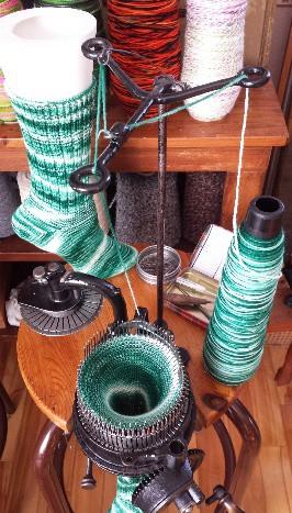 Annie Jenkins - Antique sock maker machine Tuesday 10am-3pm, Wednesday 10am-5pm My machine is 130 years old, made in Ontario Canada.