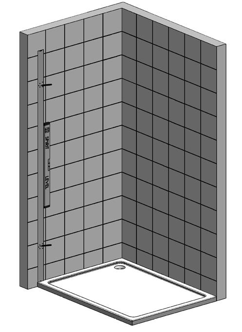Set the inside of the template to the required dimension X (see Table) from the back wall. 2.