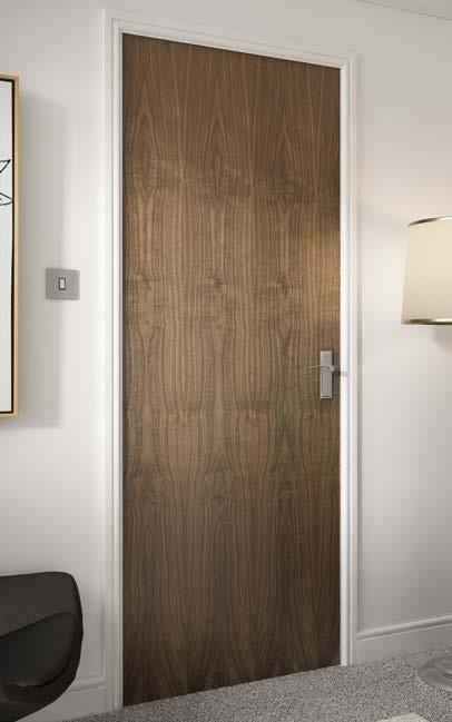 Glazing consists of fire rated, clear glass toughened to BS 6206 or BS EN 12600. Clean lines make these doors popular choices for modern interiors.