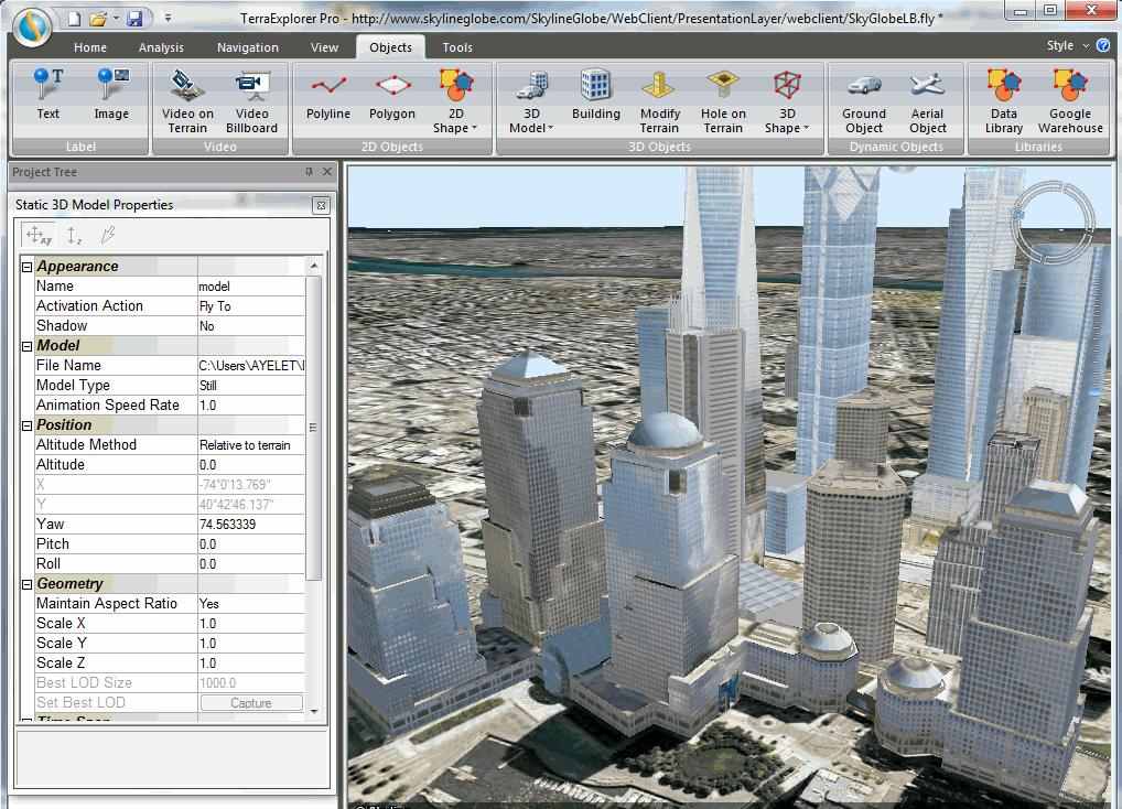 Applications - Urban Planning and Environmental Management Leverage the SkylineGlobe applications to design a customized 3D geospatial web or desktop application that provides urban planners and